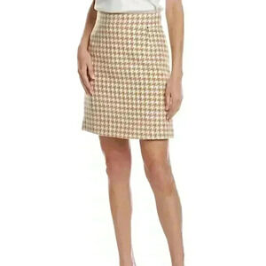 Boss Vatwea Wool-Blend Tweed Check Mini Skirt